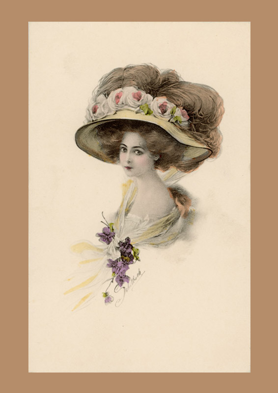 Carte postale ancienne avec Jeanne Helbling