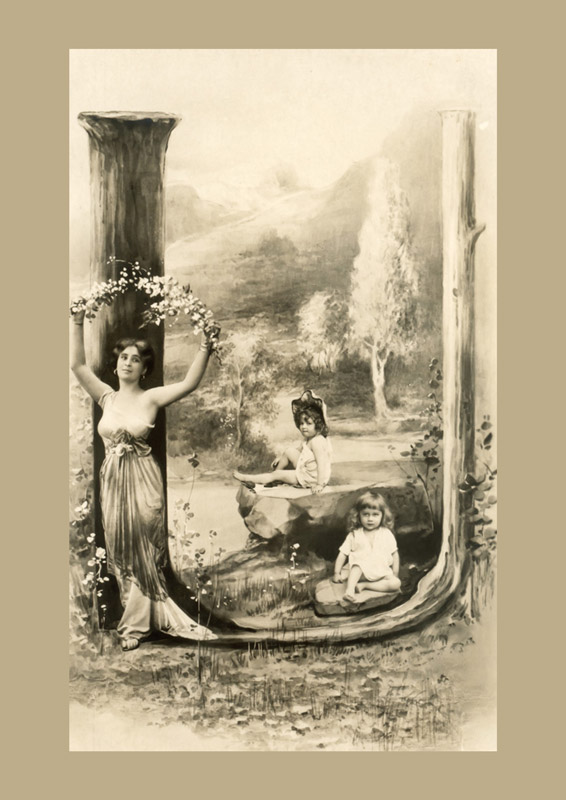 Les lettres U à Z illustrent l'art des alphabets décoratifs de la Belle Époque.