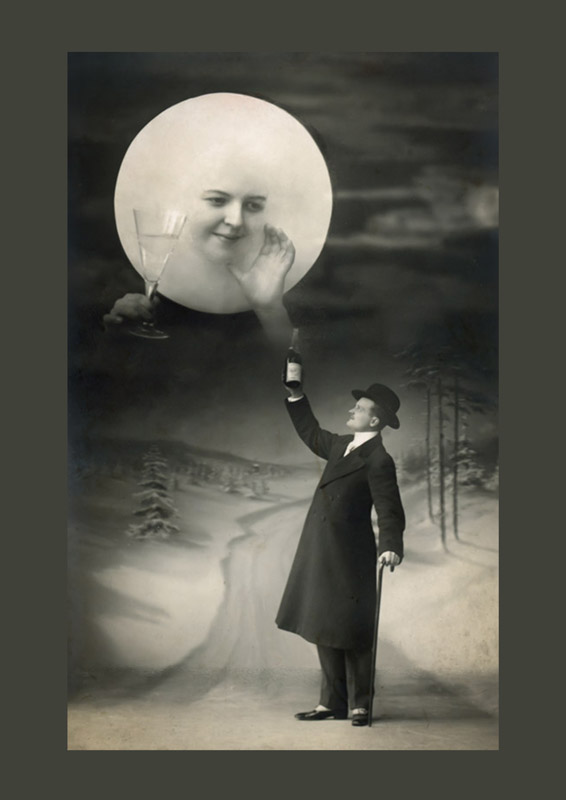 Carte postale ancienne Dans la Lune restaurée par Ernestine & Clotaire