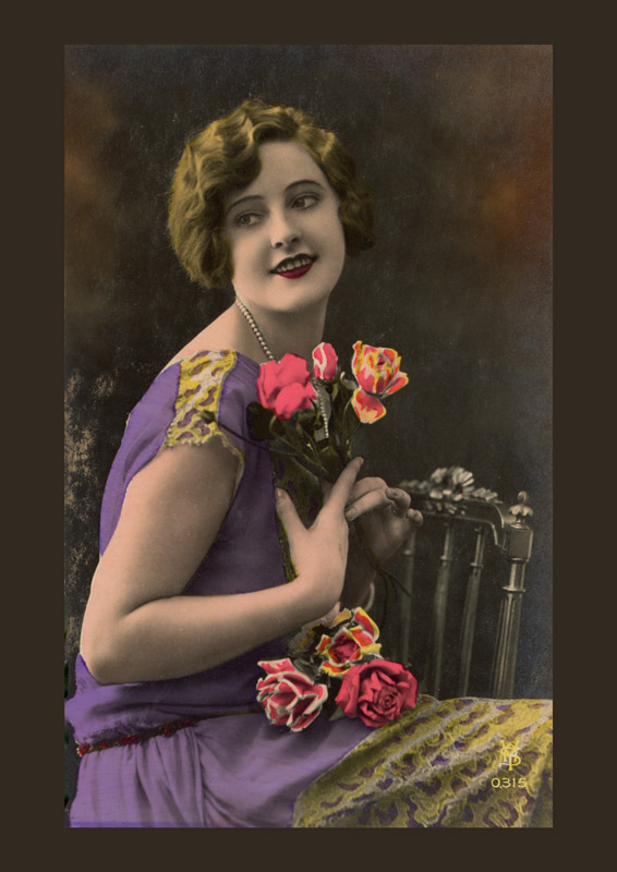 Photographie ancienne d'une élégante femme des Années Folles restaurée par Ernestine & Clotaire