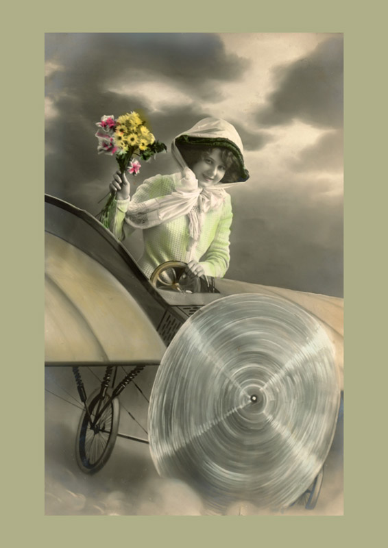Photographie ancienne illustrant le rêve d'aviation à la Belle Époque restaurée par Ernestine & Clotaire