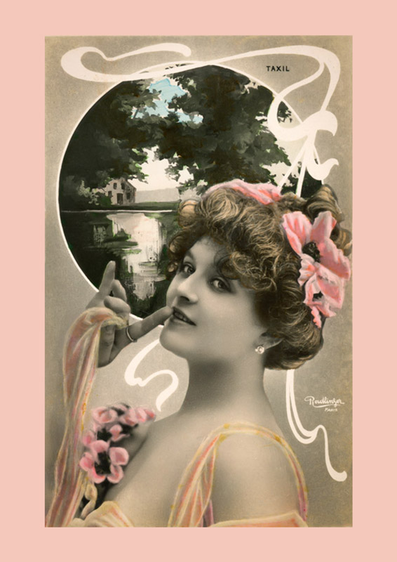 Portrait encadré de style Art nouveau de la Belle époque restauré par Ernestine & Clotaire