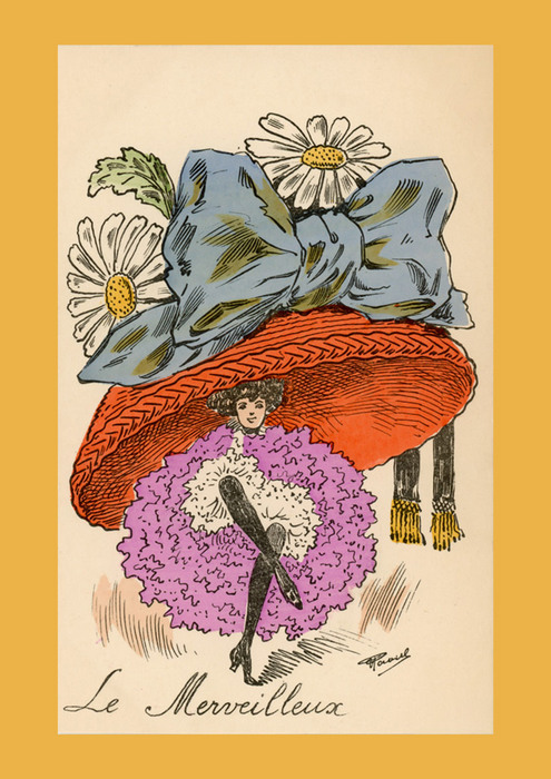 Illustrations de chapeaux extravagants de la Belle Époque restaurées par Ernestine & Clotaire